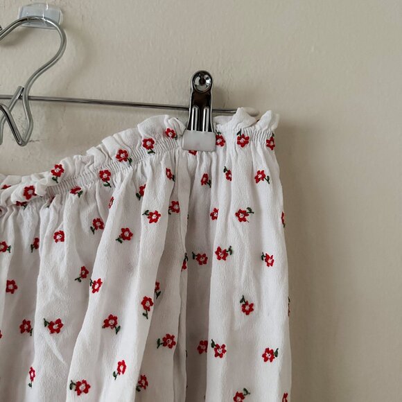 John Galt White Embroidered Floral Off-Shoulder Top - Picture 5 of 5